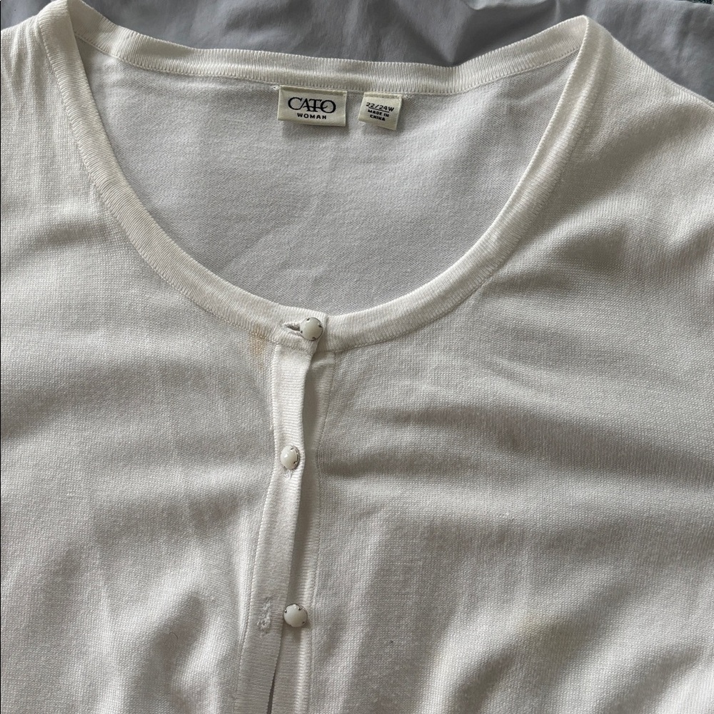 Cato Women's Cream Button-Up Cardigan